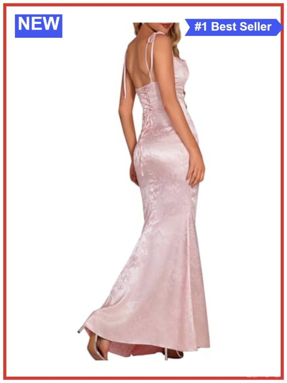 Satin Formal Maxi Dress Lace Up Back Cowl Neck Mermaid Prom Wedding Guest